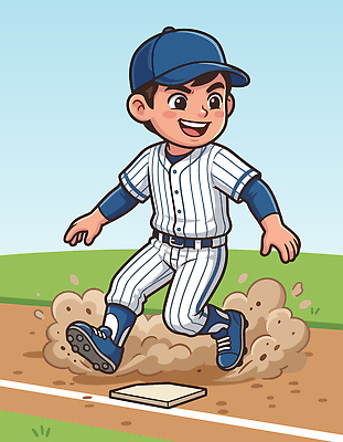 어린이 스포츠 일러스트 모션 협력 경기 야외 달리기 운동 야구 야구선수 우승 즐거움 야구복 베이스 세이프 국내일러스트 AI파일 감정 현악기 운동선수 건강 사람 운동복 구기 최고 파일형식 벡터