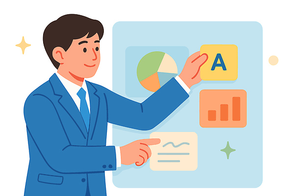 옷 컨셉 모션 그래프 사람 사무용품 파일형식 벡터 발표 자료 서류판 정보 비즈니스 보고서 군중 소통 분석 전략 결과 프레젠테이션 수치 설명 캐릭터 정장 남자 국내일러스트 일러스트 AI파일 구직