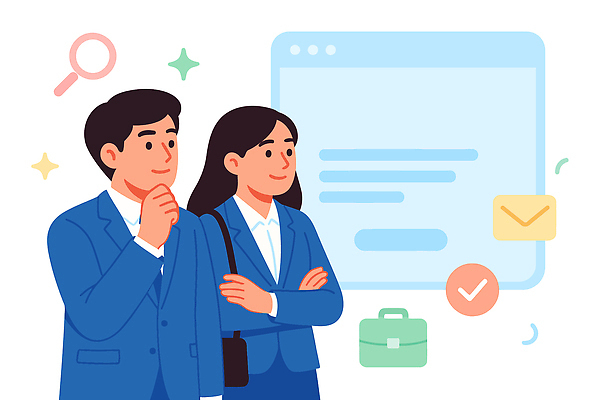 여자 남자 생각 일러스트 비즈니스 모션 협력 직장 기술 실험 대화 사람 사무실 스크린 자료 구직 업무 계획 분석 문서 의사소통 국내일러스트 AI파일 컨셉 회사 말하기 작업 파일형식 벡터