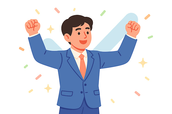 손 남자 행복 백그라운드 일러스트 비즈니스 모션 성공 웃음 사람 정장 장식 기쁨 양손 구직 축하 표현 긍정 스타일 국내일러스트 AI파일 옷 감정 컨셉 표정 신체부위 파일형식 벡터