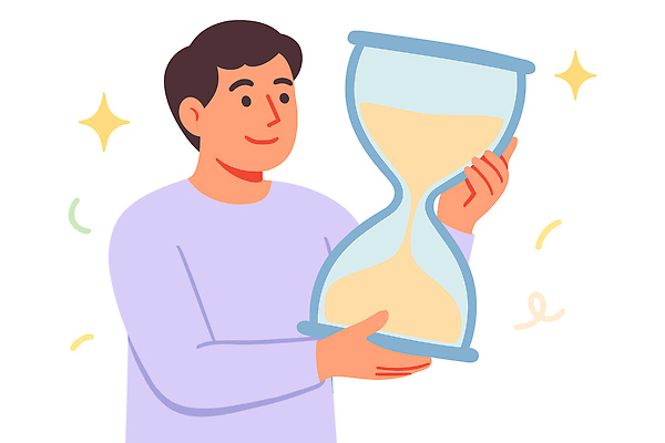 손 디자인 남자 상징 백그라운드 생각 일러스트 모션 웃음 들기 흐름 표현 시간 작업 집중 모래시계 즐거움 귀찮음 창의력 국내일러스트 AI파일 감정 모래 시계 컨셉 표정 사람 신체부위 파일형식 벡터