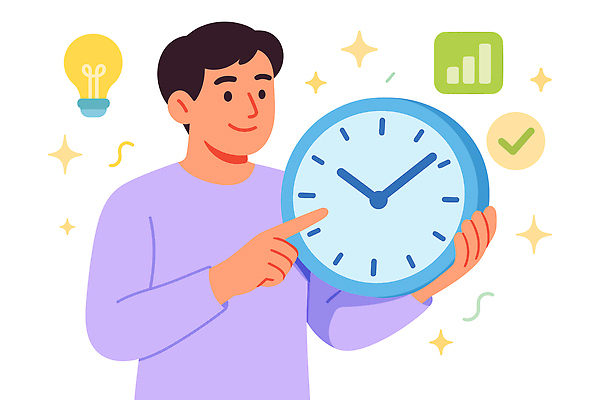 남자 시계 일러스트 전구 손가락 모션 성공 그래프 아이디어 관리 일상 정보 가리킴 시간 작업 목표 계획 분석 서류판 국내일러스트 AI파일 손 컨셉 사람 손짓 라이프 사무용품 파일형식 벡터