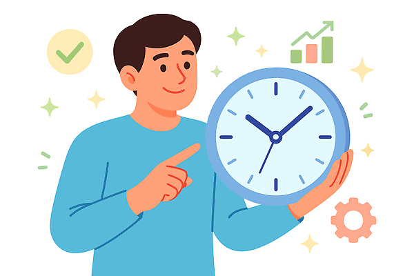 남자 시계 백그라운드 일러스트 모션 표시 표정 관리 그래픽 정보 시간 목표 계획 기어 효과 국내일러스트 AI파일 컨셉 사람 파일형식 벡터