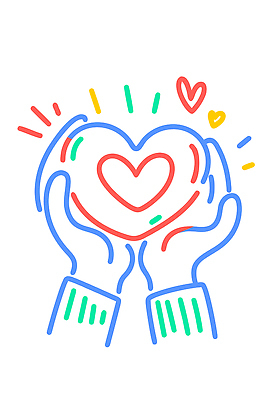 손 기호 디자인 감정 예술 선 컬러 백그라운드 일러스트 손가락 형상 사랑 사람 빨간색 심장 마음 표현 그림 창의성 국내일러스트 AI파일 문자 신체부위 장기_의학 파일형식 벡터