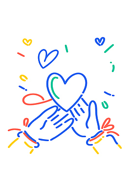 손 디자인 기념일 행복 감정 상징 컬러 일러스트 따뜻함 사랑 손짓 장식 기쁨 하트 축하 표현 그림 창의성 국내일러스트 AI파일 모양 컨셉 모션 이벤트 신체부위 파일형식 벡터