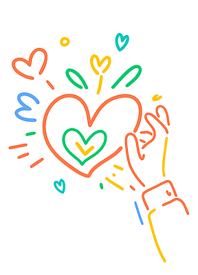 모양 손 기호 디자인 행복 감정 예술 컬러 일러스트 사랑 하트 마음 표현 심볼 그림 긍정 창작 국내일러스트 AI파일 문자 컨셉 신체부위 파일형식 벡터