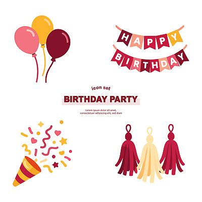 기념일 감정 컨셉 관계 모션 이벤트 파일형식 벡터 생일 파티 풍선 현수막 장식 오브젝트 축제 축하 만세 컬러 즐거움 기쁨 친구 가족 AI파일 일러스트 국내일러스트