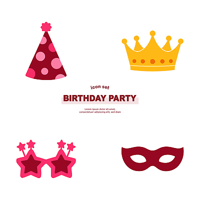 기념일 안경 일러스트 가족 놀이 왕관 마스크 이벤트 장식 친구 파티 축제 축하 생일 국내일러스트 AI파일 잡화 컨셉 관계 파일형식 벡터