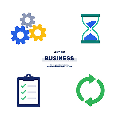 아이콘 비즈니스 기술 관리 도구 시간 작업 결과 계획 모래시계 분석 재생 기어 체크리스트 2D아이콘 AI파일 모래 시계 컨셉 파일형식 벡터