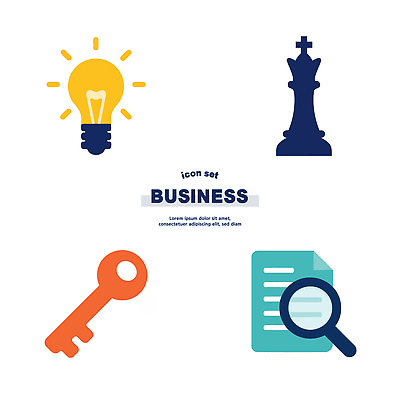 아이콘 디자인 상징 비즈니스 전구 열쇠 정보 체스말 분석 문서 확대경 전략 창의성 접근 2D아이콘 AI파일 컨셉 말_게임 체스 파일형식 벡터