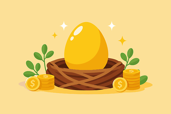 식물 디자인 상징 백그라운드 돈 일러스트 금융 경제 동전 금색 나뭇가지 부 황금 축복 둥지 그림 심플 장면 가치 노른자 창작 국내일러스트 AI파일 나무 컬러 컨셉 계란 재산 파일형식 벡터