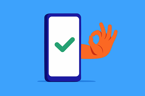 손 디자인 백그라운드 일러스트 통신 표시 성공 기술 금융 경제 파란색 스마트폰 장비 표현 OK 확인 검사_조사 소통 기능 국내일러스트 AI파일 컬러 컨셉 손짓 신체부위 핸드폰 스마트기기 파일형식 벡터