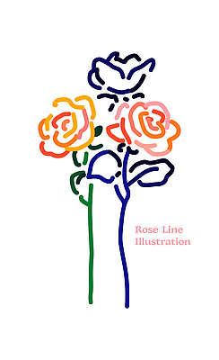 모양 식물 디자인 꽃잎 꽃 예술 선 줄기 분홍색 컬러 꽃밭 라인일러스트 일러스트 그래픽 장식 장미 줄무늬 크기 봉우리 드로잉 국내일러스트 AI파일 무늬 미술 파일형식 벡터