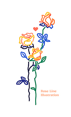 식물 디자인 꽃잎 꽃 예술 선 줄기 컬러 잎 라인일러스트 일러스트 장미 하트 표현 색칠 그리기 그림 심플 드로잉 창작 국내일러스트 AI파일 모양 모션 미술 파일형식 벡터