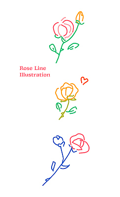 디자인 꽃 예술 선 컬러 라인일러스트 일러스트 장미 표현 화려 크기 그림 만들기 드로잉 스타일 국내일러스트 AI파일 식물 컨셉 모션 미술 파일형식 벡터
