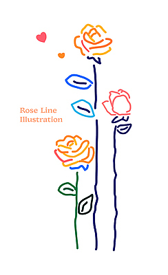 식물 문양 디자인 꽃 예술 선 컬러 라인일러스트 일러스트 사랑 그래픽 장미 하트 표현 그림 드로잉 창의성 국내일러스트 AI파일 모양 감정 미술 파일형식 벡터
