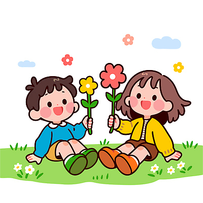 손 꽃 행복 어린이 컬러 꽃다발 일러스트 모션 자연 놀이 날씨 웃음 앉기 친구 소풍 맑음 그림 국내일러스트 AI파일 식물 감정 관계 표정 사람 신체부위 야외활동 생태계 파일형식 벡터