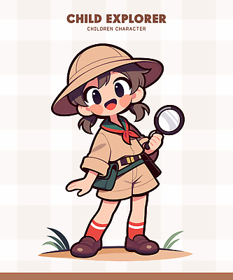 캐릭터 손 디자인 어린이 신발 일러스트 자연 웃음 캐리어 도전 아기 관찰 모험가 호기심 그림 확대경 일러캐릭터 AI파일 감정 컨셉 모션 표정 사람 신체부위 여행가방 생태계 파일형식 벡터