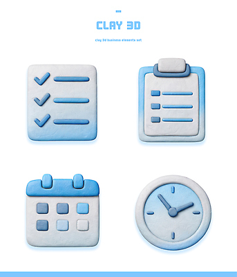 PSD 아이콘 디자인 시계 비즈니스 그래픽 3D아이콘 자료 달력 시간 작업 계획 문서 정리 점토 체크리스트 컨셉 파일형식