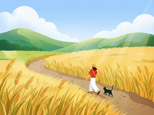 JPG 동물 여자 길 여행 일러스트 자연 하늘 산 풍경 초원 일상 농작물 농장 걷기 일출 환경 고양이 여름풍경 만남 자유 국내일러스트 AI일러스트 AI콘텐츠 컨셉 농업 포유류 모션 사람 라이프 반려동물 노을 생태계 파일형식 여름_계절