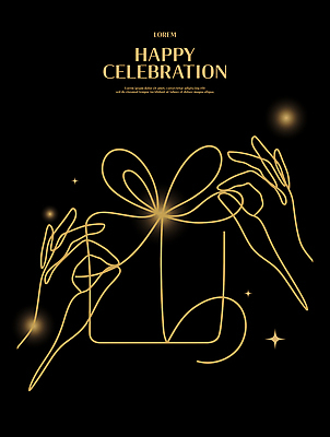 자연요소 컬러 컨셉 일러스트 모션 이벤트 신체부위 파일형식 벡터 선물 손 리본 축하 별 금색 백그라운드 디자인 포장 기념일 그리기 창의성 기념 뷰티풀 AI파일 국내일러스트 라인일러스트