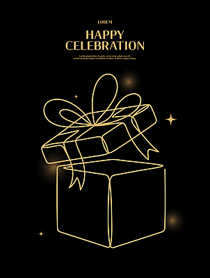 디자인 기념일 리본 예술 백그라운드 라인일러스트 일러스트 포장 선물 이벤트 장식 상자 축제 기쁨 금색 축하 표현 배열 직사각형 국내일러스트 AI파일 도형 감정 컬러 컨셉 파일형식 벡터