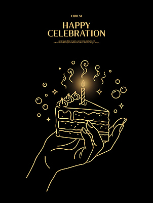 손 기념일 행복 별 라인일러스트 일러스트 초 불꽃 기념 선물 장식 파티 케이크 축제 기쁨 축하 생일 달콤 즐거움 맛있는 국내일러스트 AI파일 자연요소 감정 컨셉 불 디저트 이벤트 신체부위 맛 파일형식 벡터