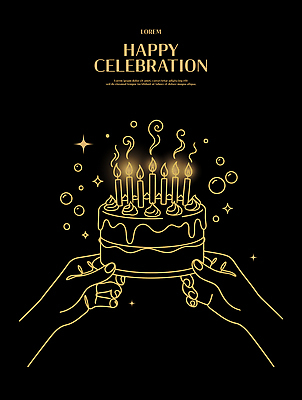 손 기념일 별 라인일러스트 일러스트 촛불 조명 이벤트 파티 케이크 축제 거품 모임 축하 생일 달콤 즐거움 그림 향기 별빛 국내일러스트 AI파일 자연요소 감정 컨셉 초 디저트 신체부위 빛 맛 냄새 파일형식 벡터