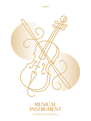 모양 디자인 문화 예술 선 악기 음악 벽 백그라운드 라인일러스트 일러스트 창조 장식 전시 금색 표현 바이올린 그림 심플 국내일러스트 AI파일 컬러 현악기 문화예술 파일형식 벡터