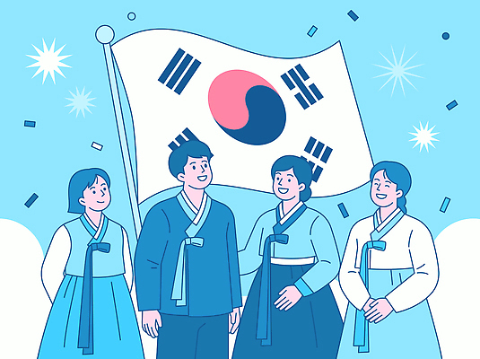 여자 패션 기념일 남자 행복 문화 일러스트 한국 웃음 이벤트 여러명 축제 모임 만남 국기 태극기 전통의상 한복 삼일절 즐거움 소셜 국내일러스트 AI파일 한국전통 전통 감정 아시아 다수 컨셉 표정 사람 공휴일 국경일 파일형식 벡터