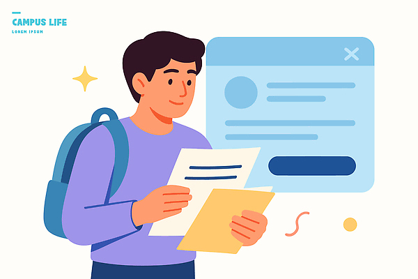 학생 손 일러스트 배낭 텍스트 모션 학습 스크린 캠퍼스라이프 공책 정보 집중 읽기 체크표시 대학교 문서 과제 공지사항 국내일러스트 AI파일 라이프스타일 교육 컨셉 가방 학교 문구용품 신체부위 확인 파일형식 벡터