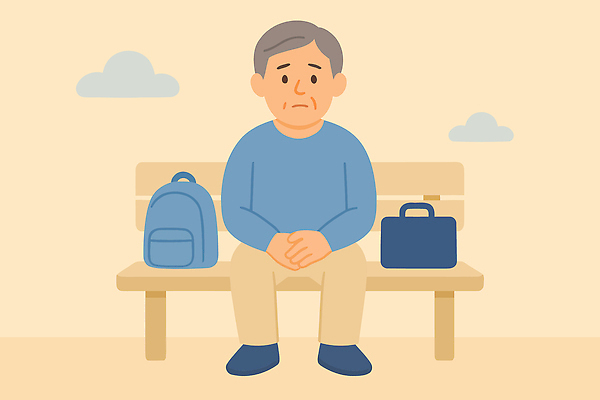 응시 공원 남자 생각 벤치 가방 일러스트 배낭 휴식 표정 앉기 공간 시간 고독 집중 상담 혼자 정신상담 국내일러스트 AI파일 시선 잡화 공공시설 감정 컨셉 의자 모션 사람 치료 파일형식 벡터