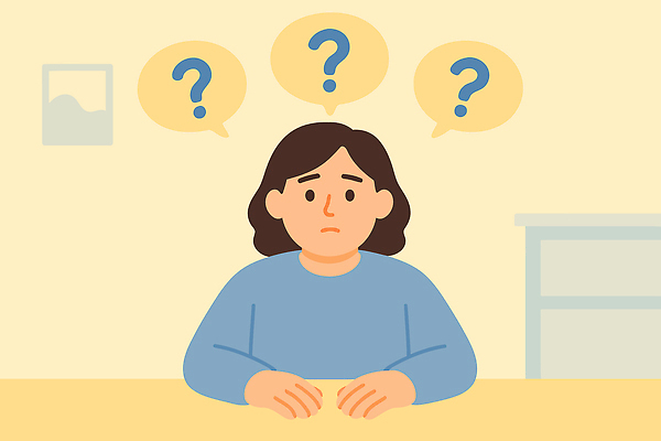 감정 백그라운드 생각 일러스트 모션 탁자 실내 표정 사람 머리 물음표 질문 불안 고민 상담 심리 답 표준 혼란 정신상담 국내일러스트 AI파일 기호 가구 컨셉 내부 신체부위 치료 파일형식 벡터