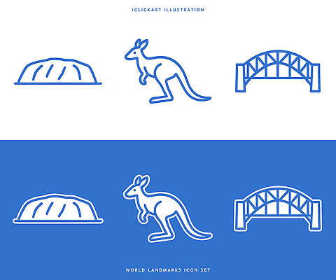 아이콘 건축 포유류 다리_건축물 오세아니아 호주 파일형식 벡터 시드니 하버브리지 캥거루 그림 랜드마크 동물 건축물 여행 문화 디자인 2D아이콘 AI파일