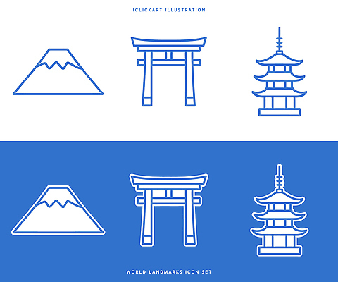 아이콘 디자인 건축 문화 상징 고건축 자연 풍경 그래픽 일본 그림 후지산 젠틀맨 랜드마크 경관 2D아이콘 AI파일 건축물 아시아 산 세계문화유산 생태계 파일형식 벡터