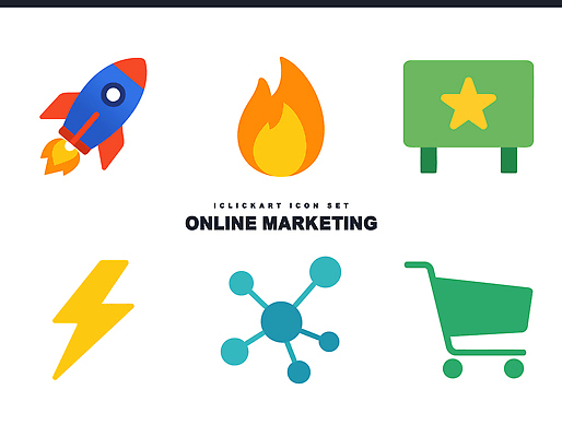 디자인 컬러 일러스트 불꽃 그래픽 세트 쇼핑카 로켓 표지판 번개 온라인 마케팅 벡터 국내일러스트 AI파일 불 날씨 알림판 쇼핑 카트 파일형식