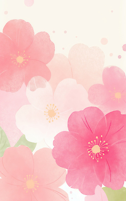 JPG 모양 식물 디자인 꽃 감정 예술 분홍색 컬러 백그라운드 꽃백그라운드 일러스트 자연 생명 수채화 장식 흰색 그림 레이아웃 화사함 감성 뷰티풀 국내일러스트 AI일러스트 AI콘텐츠 컨셉 생태계 파일형식