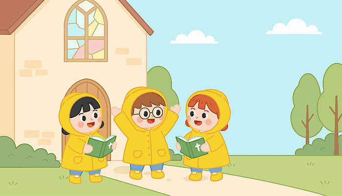 어린이 일러스트 모션 자연 날씨 주택 이야기 웃음 풍경 야외 일상 책 친구 소풍 교회 유치원생 놀이터 즐거움 흐림 오후 국내일러스트 AI파일 감정 관계 종교건축 놀이 표정 사람 건물 라이프 야외활동 생태계 파일형식 벡터