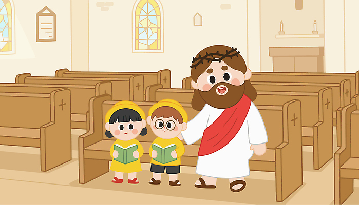 전통 교육 종교 어린이 의자 일러스트 창문 가족 대화 책 교회 성경 유치원생 기쁨 예수 예배 방문 국내일러스트 AI파일 감정 가구 종교용품 관계 종교건축 말하기 사람 건물 신_종교 파일형식 벡터