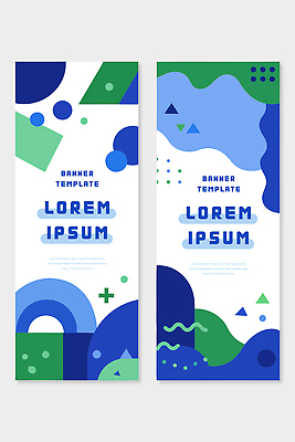 도형 템플릿 디자인 배너 배너템플릿 컬러 패턴 추상 그래픽 초록색 파란색 귀여움 모던 배너세트 AI파일 컨셉 무늬 세트 파일형식 벡터