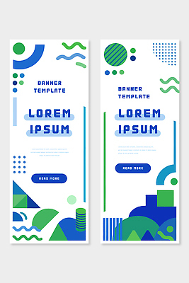 템플릿 배너 컬러 무늬 세트 도움 파일형식 벡터 디자인 세로 기하학 도형 정보 전달 그래픽 자료 상징 구출 배너템플릿 AI파일 배너세트 초록색 파란색 추상