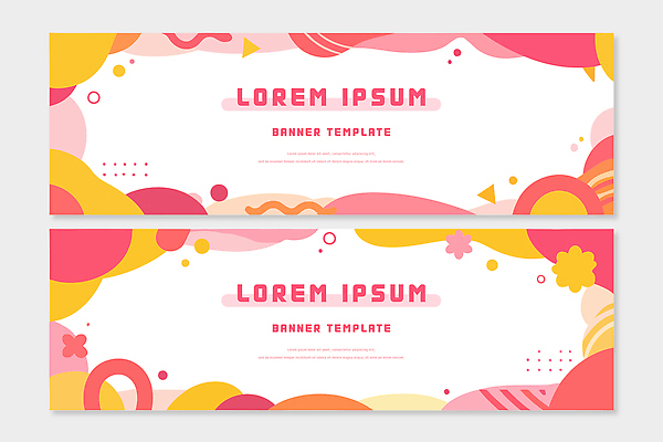 모양 템플릿 디자인 배너 배너템플릿 가로배너 분홍색 컬러 패턴 그래픽 노란색 웹 다양 현수막 알림 이미지 마케팅 소셜미디어 AI파일 다수 무늬 인터넷 가로 파일형식 벡터
