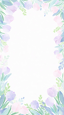 JPG 식물 디자인 꽃 컬러 백그라운드 잎 패턴 일러스트 모션 자연 수채화 프레임 그래픽 장식 보라색 튤립 그림 화사함 조화 창의성 국내일러스트 AI일러스트 AI콘텐츠 컨셉 무늬 생태계 파일형식