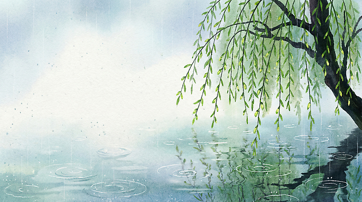 JPG 나무 물결 잎 일러스트 자연 하늘 수채화 풍경 물 여름 환경 고요 산책 나뭇가지 연못 봄비 수면 버드나무 흐림 베이스 국내일러스트 AI일러스트 AI콘텐츠 자연요소 식물 계절 현악기 날씨 휴식 봄 비_날씨 생태계 파일형식