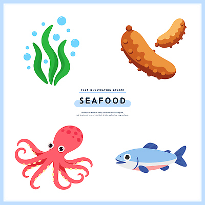 디자인 음식 바다 일러스트 자연 오이 건강 어류 요리 수중동물 해물요리 해조류 해산물 문어 수족관 채색 청량 국내일러스트 AI파일 동물 채소 연체동물 미술 해양식물 생태계 파일형식 벡터
