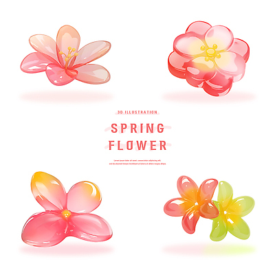 모양 PSD 식물 편집이미지 디자인 꽃 예술 컬러 봄꽃 자연 생명 창조 장식 봄 입체 조화 편집3D 계절 3D 생태계 파일형식