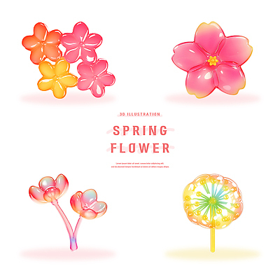 모양 PSD 편집이미지 디자인 계절 꽃잎 꽃 컬러 봄꽃 자연 봄 표현 그림 화사함 생동감 편집3D 식물 컨셉 3D 생태계 파일형식