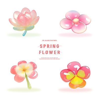 모양 PSD 편집이미지 디자인 꽃 예술 컬러 봄꽃 자연 그래픽 반짝임 봄 부드러움 화사함 뷰티풀 색감 창작 편집3D 식물 계절 컨셉 모션 3D 감각 생태계 파일형식