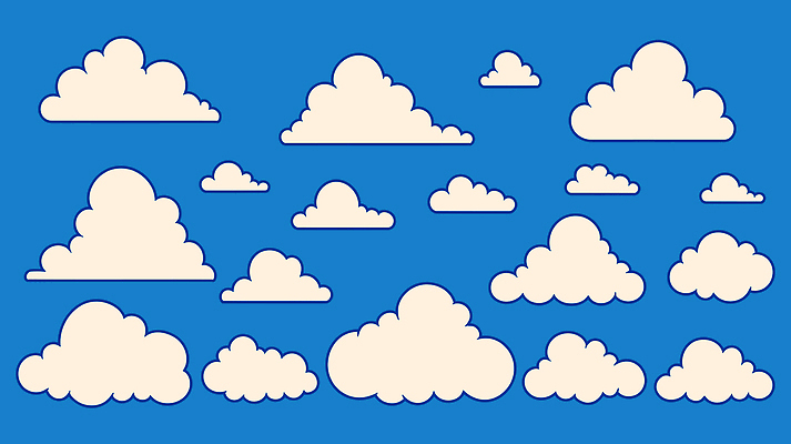 구름 컬러 하늘색 백그라운드 무늬 일러스트 자연 날씨 공중 파란색 꿈 일기 흰구름 조화 구름모양 평면 국내일러스트 AI파일 자연요소 모양 생태계 파일형식 벡터 구름_자연