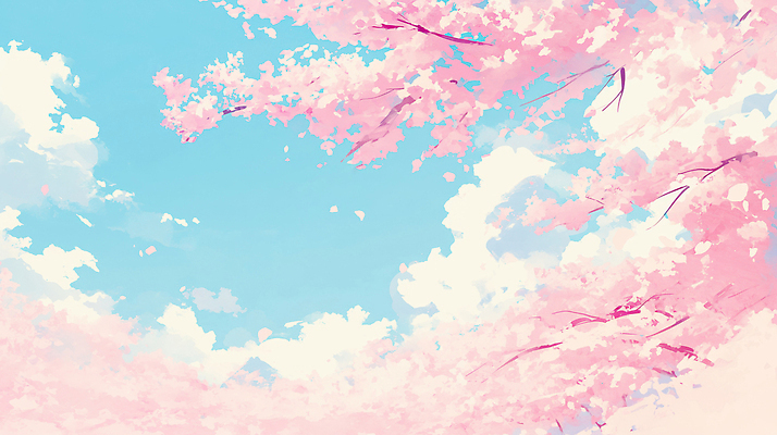 JPG 나무 꽃 컬러 하늘색 나비 일러스트 자연 하늘 생명 날씨 꽃나무 풍경 초록색 평화 봄 벚나무 만개 시기 국내일러스트 AI일러스트 AI콘텐츠 식물 계절 곤충 컨셉 파란색 벚꽃 생태계 파일형식